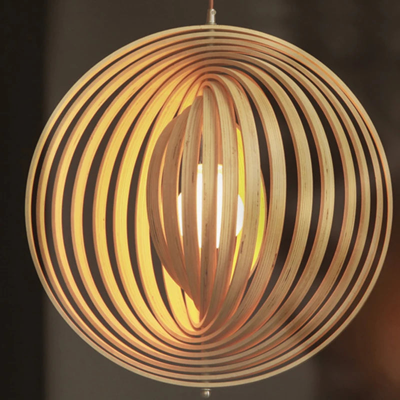 suspension en bois design nordique pour restaurant - vue 7 sur 12