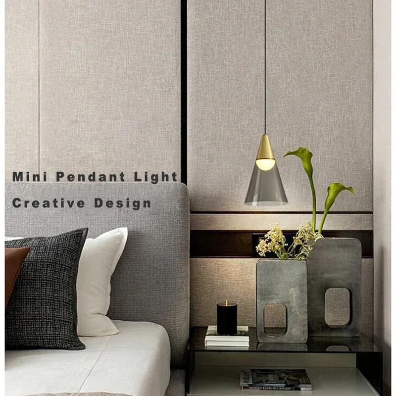 Lamp Modern Pendant Light, 1-Light Gold LED Pendant Light Fixture For Kitchen Island Bedroom Hallway Dining Room Living Room Ca - vue 6 sur 10