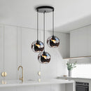 suspension en métal abat-jour globe style industriel moderne