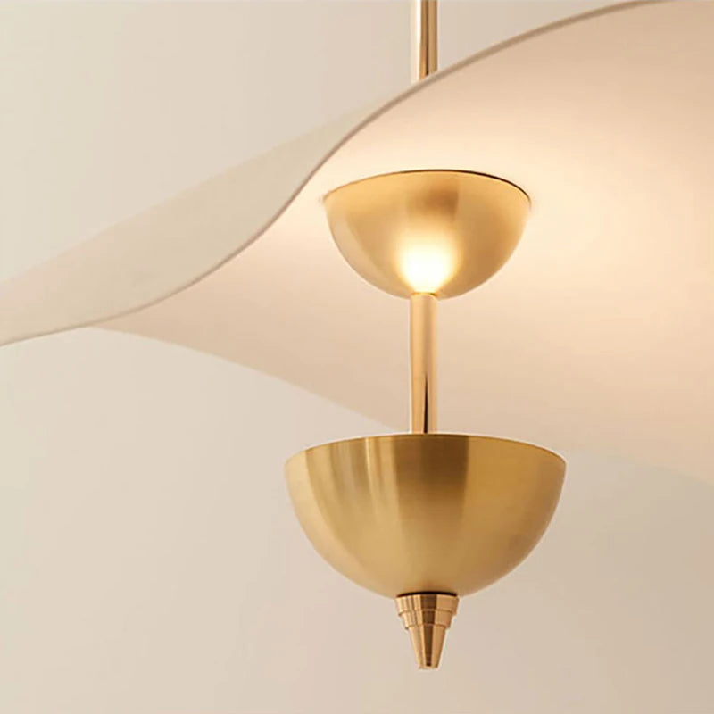 suspension en métal doré design lotus style art déco - vue 6 sur 10