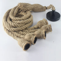 Vintage industrial loft pendant light in hemp rope, 1 to 5 heads