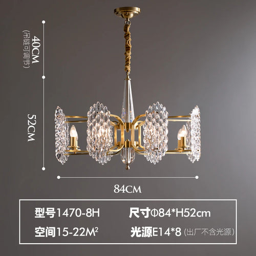 lustre moderne à led en cristal pour décoration nordique - vue 8 sur 10