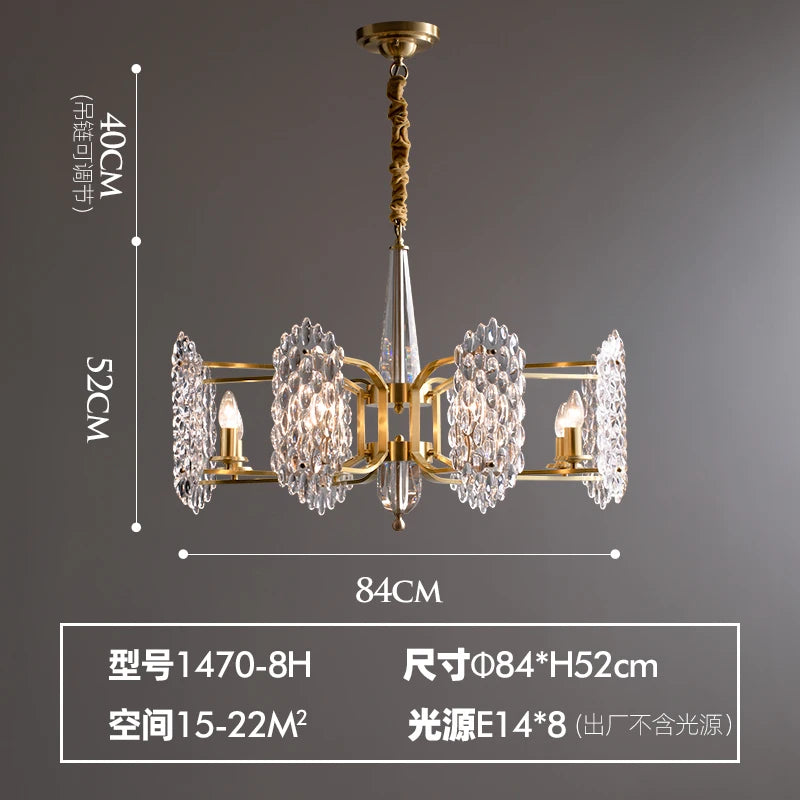 lustre moderne à led en cristal pour décoration nordique - vue 7 sur 10