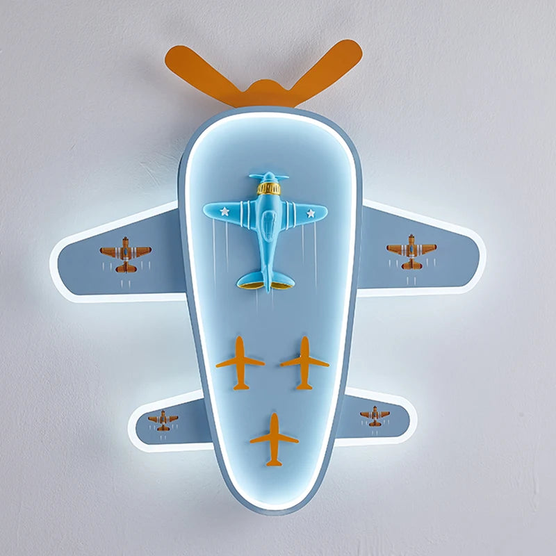 lustre avion dessin animé pour chambre d'enfant protection des yeux - vue 6 sur 7