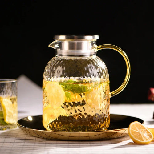 Bouilloire en verre transparent avec poignée résistante chaleur