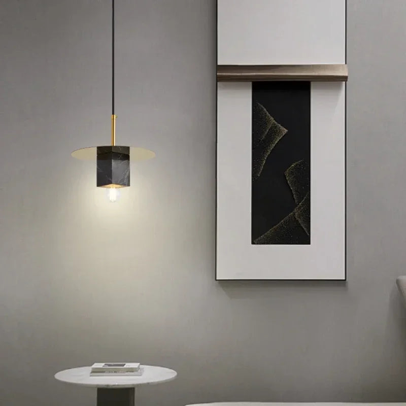 lustre en marbre nordique design minimaliste créatif pour décoration moderne
