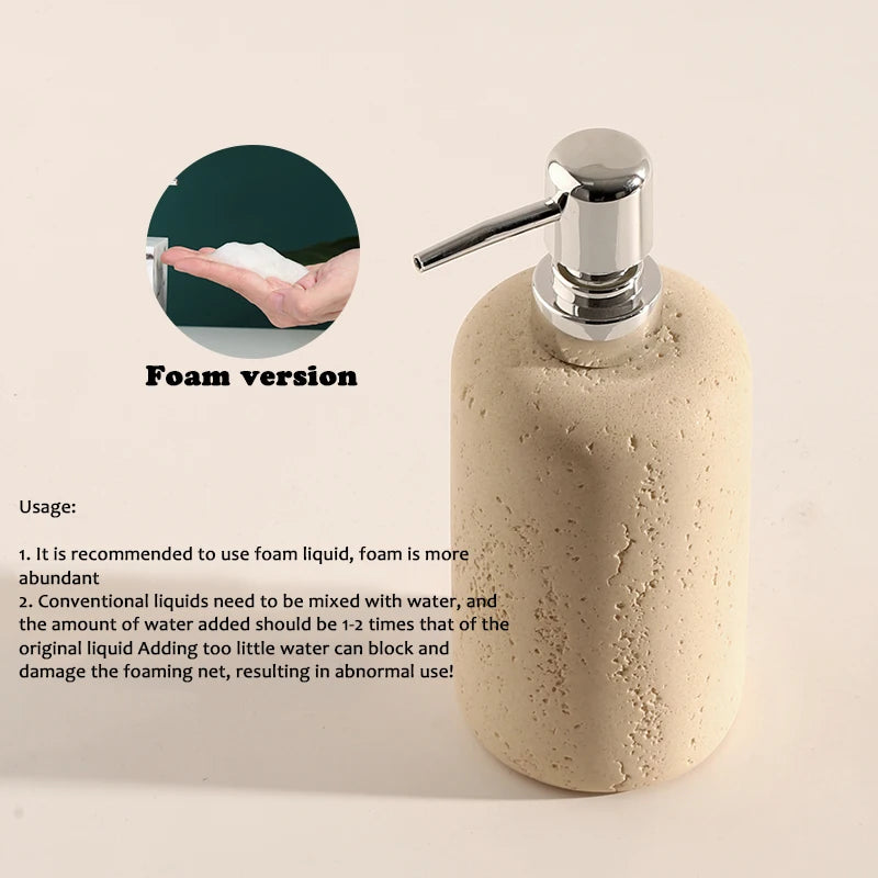 Retro Natural Stone Press on Shower Gel Dispensing Bottle, Home Storage Bottles, Bathroom Appliances, Wash Basin, Tabletop Ornam - vue 12 sur 12