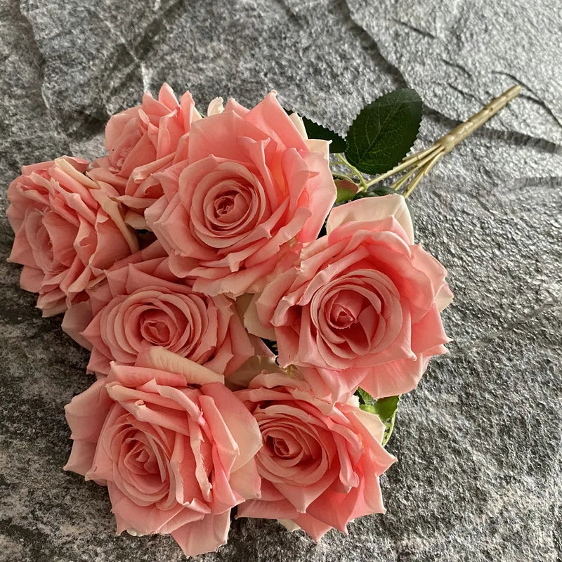rose artificielle en soie pour décoration et photographie de mariage - vue 7 sur 22
