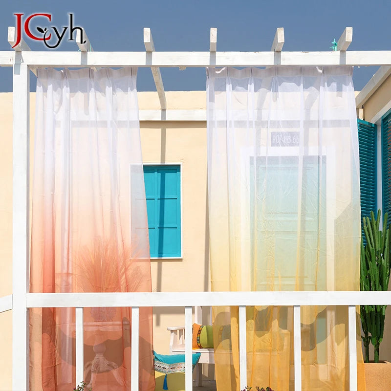 Voilage tulle degrade style moderne pour salon chambre - vue 5 sur 8