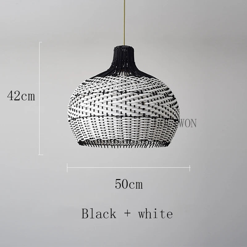 Vintage woven rattan pendant light for retro decor