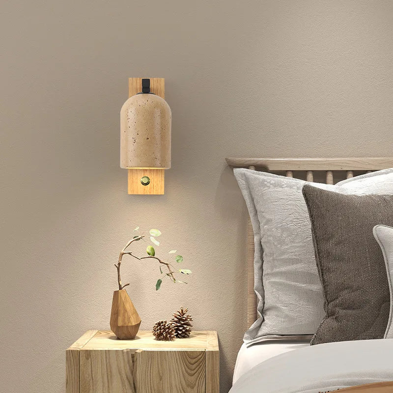 applique murale led en pierre naturelle avec interrupteur et livraison directe - vue 3 sur 10