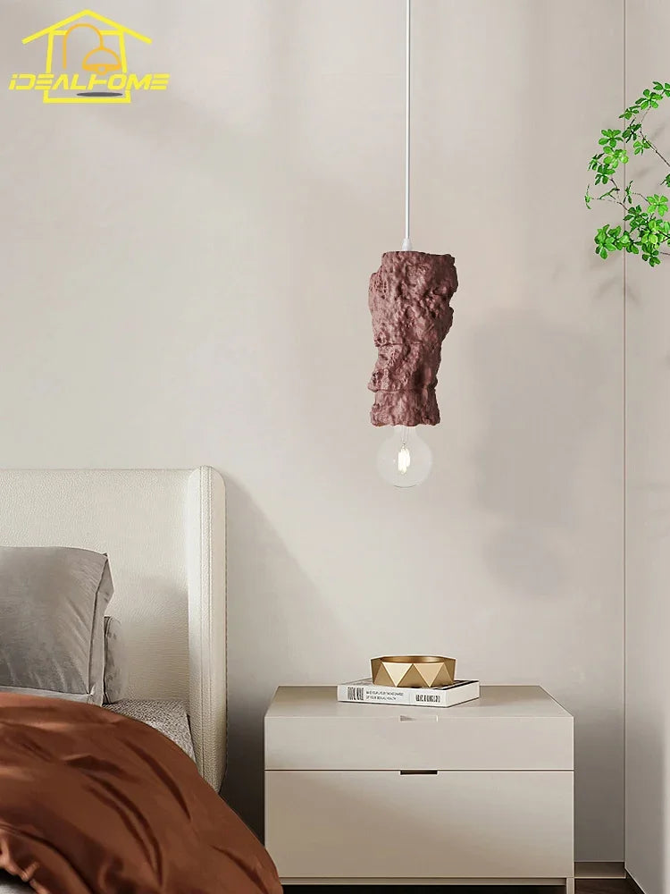suspension en résine wabi-sabi luminaire décoratif intérieur - vue 6 sur 9
