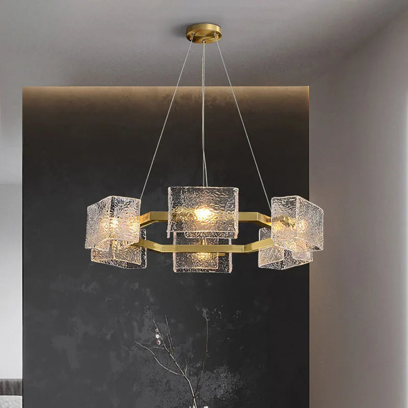 lustre en verre motif eau pour décoration intérieure style créatif - vue 2 sur 12