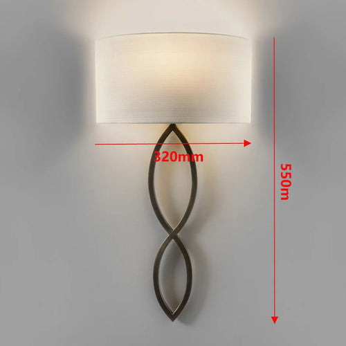 applique murale led en tissu avec cercle créatif en fer