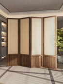 Chinese style rattan folding screen, mobile partition, living room covering, household bedroom, homestay