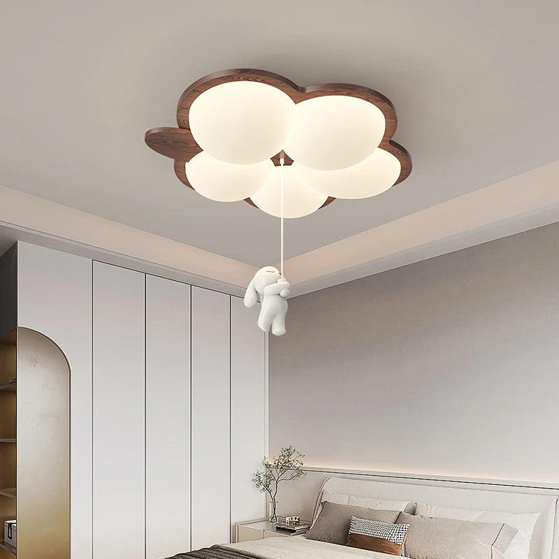 plafonnier style rétro wabi-sabi lapin créatif éclairage intérieur chaleureux - vue 3 sur 10