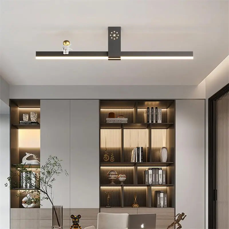 Minimalist nordic LED strip chandelier with creative style - vue 4 sur 24
