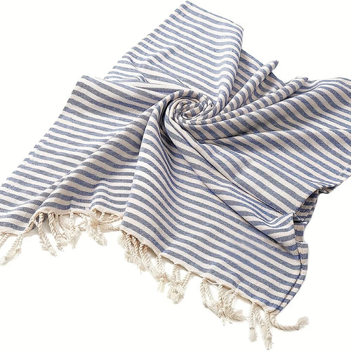 serviette de plage turque coton tissé style rayé