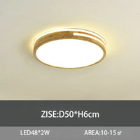Modern minimalist wooden LED ceiling light decorative fixture