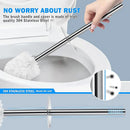 1pcs Toilet Brush and Holder, 304 Stainless Steel Long Handle, Toilet Bowl Brush for Bathroom Toilet-Ergonomic, Elegant, Durable
