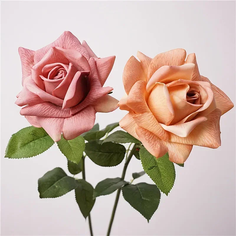 High quality artificial rose branch realistic floral decoration - vue 5 sur 10