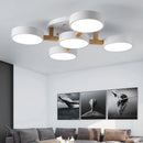 Nordic macaron chandelier modern minimalist wood decoration