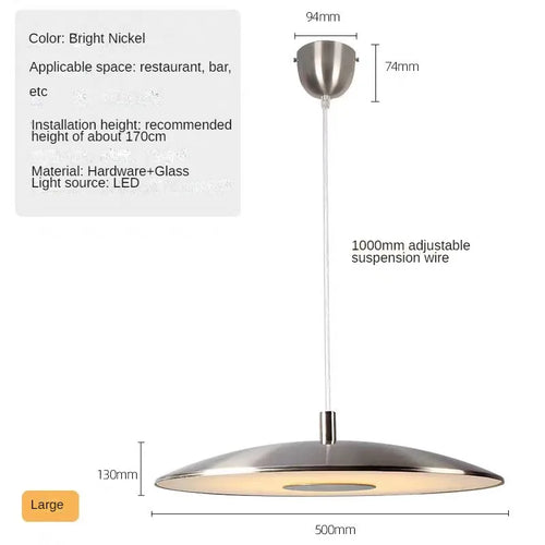 Minimalist circular pendant light with flying saucer design - vue 11 sur 12