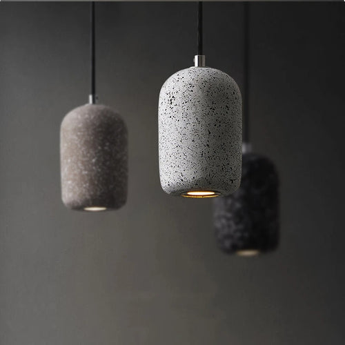 suspension moderne en ciment industriel led nordique
