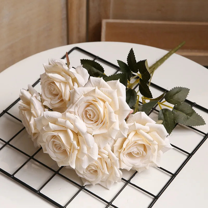 bouquet de roses artificielles pour décoration intérieure et extérieure - vue 5 sur 14