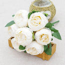 7 Heads Artificial Peony Bouquets Wedding Flowers Arrangement,Blue Red White Silk Peonies Flower Home Office Table Decoration