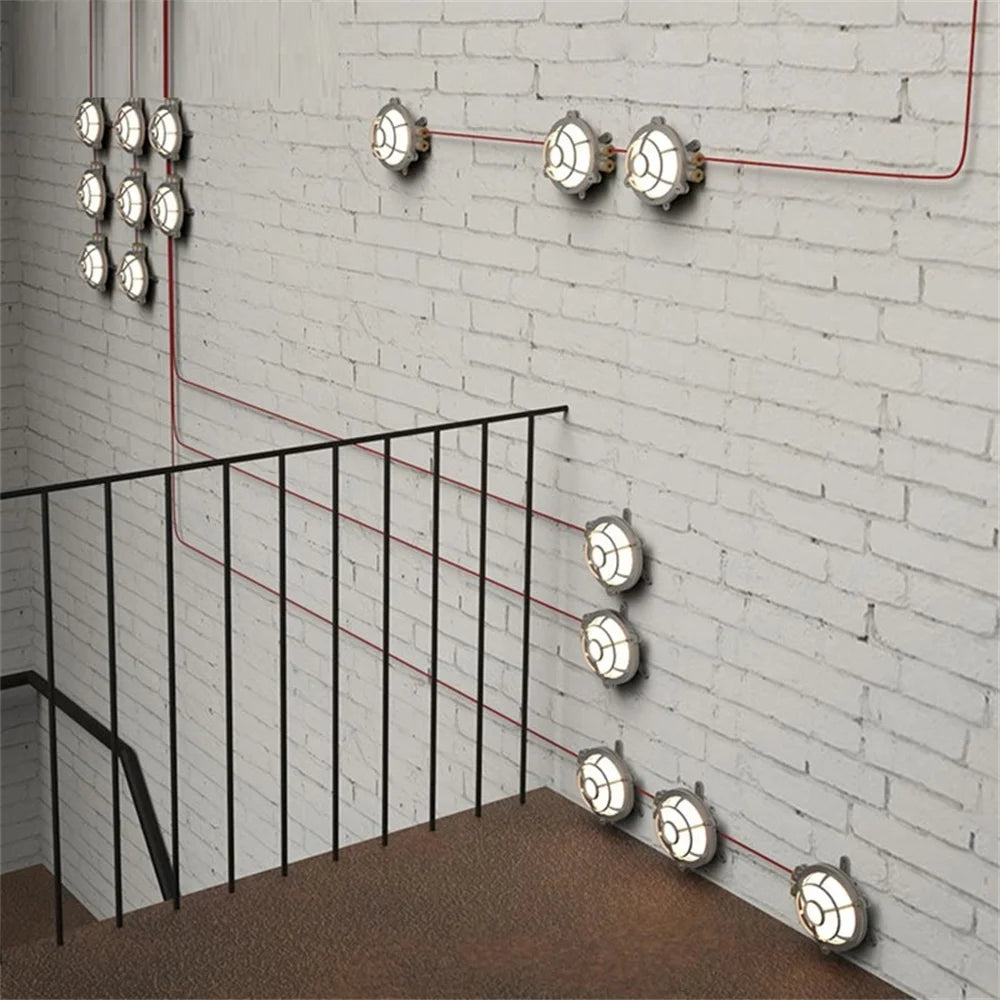 applique murale vintage industrielle étanche en fer pour jardin - vue 4 sur 6
