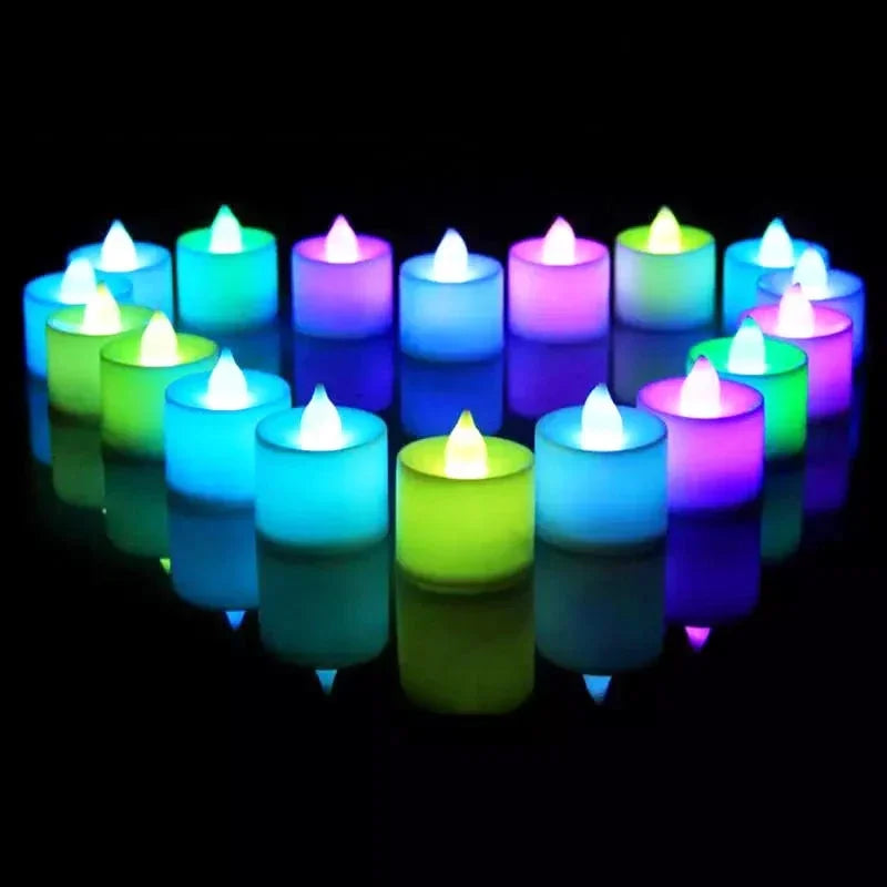 bougies led sans flamme décoration fête mariage noël en forme de cœur - vue 5 sur 14