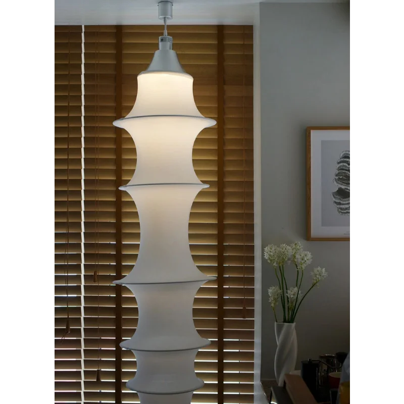lustre en soie nordique wabi-sabi pour éclairage intérieur élégant - vue 7 sur 14