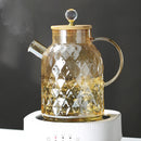 Bouilloire verre couvercle bambou filtre amovible 1l infusions
