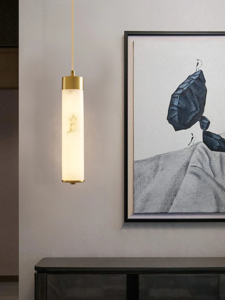 lustre en marbre naturel pur et cuivre pour décoration moderne minimaliste