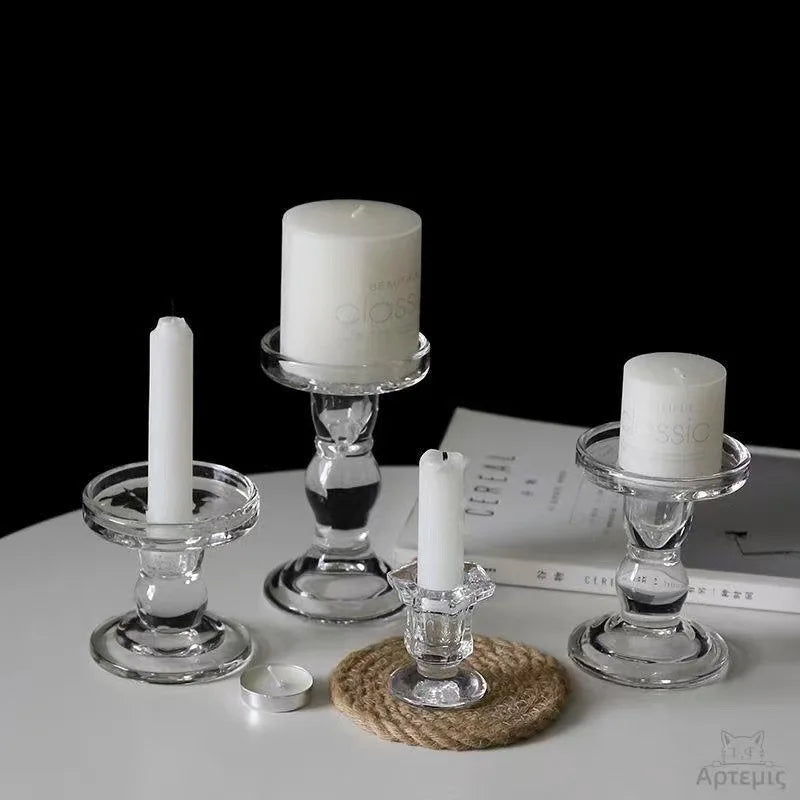 chandelier en verre colonne romaine pour décorations romantiques - vue 4 sur 12