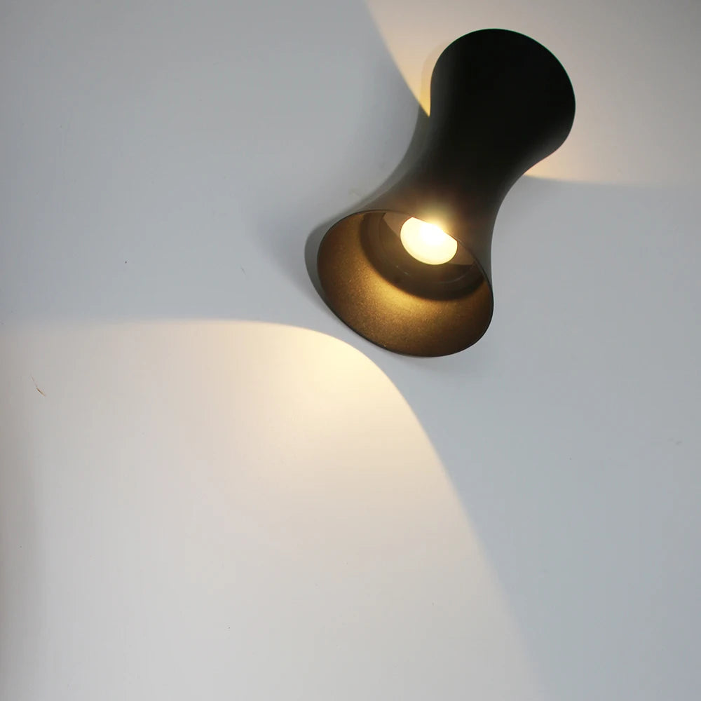 Applique murale étanche extérieure 12W lumière LED COB en aluminium noir luminaire AC85-265V étanche IP65 chambre porche applique murale - vue 5 sur 6