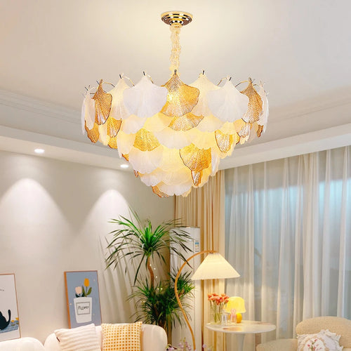 lustre en verre coquillage pour ambiance romantique et élégante
