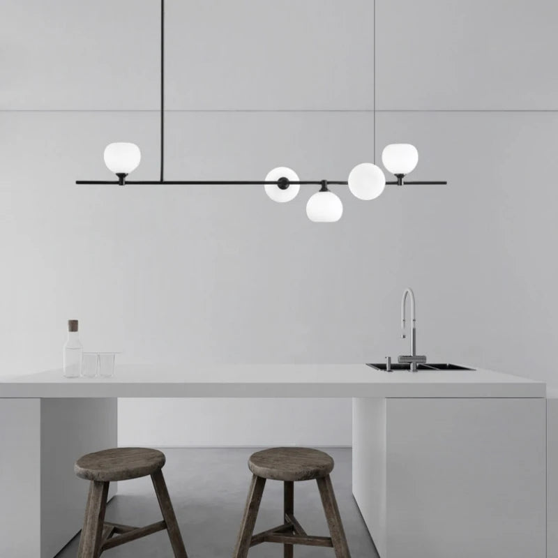 suspension moderne en laiton et verre hauteur réglable