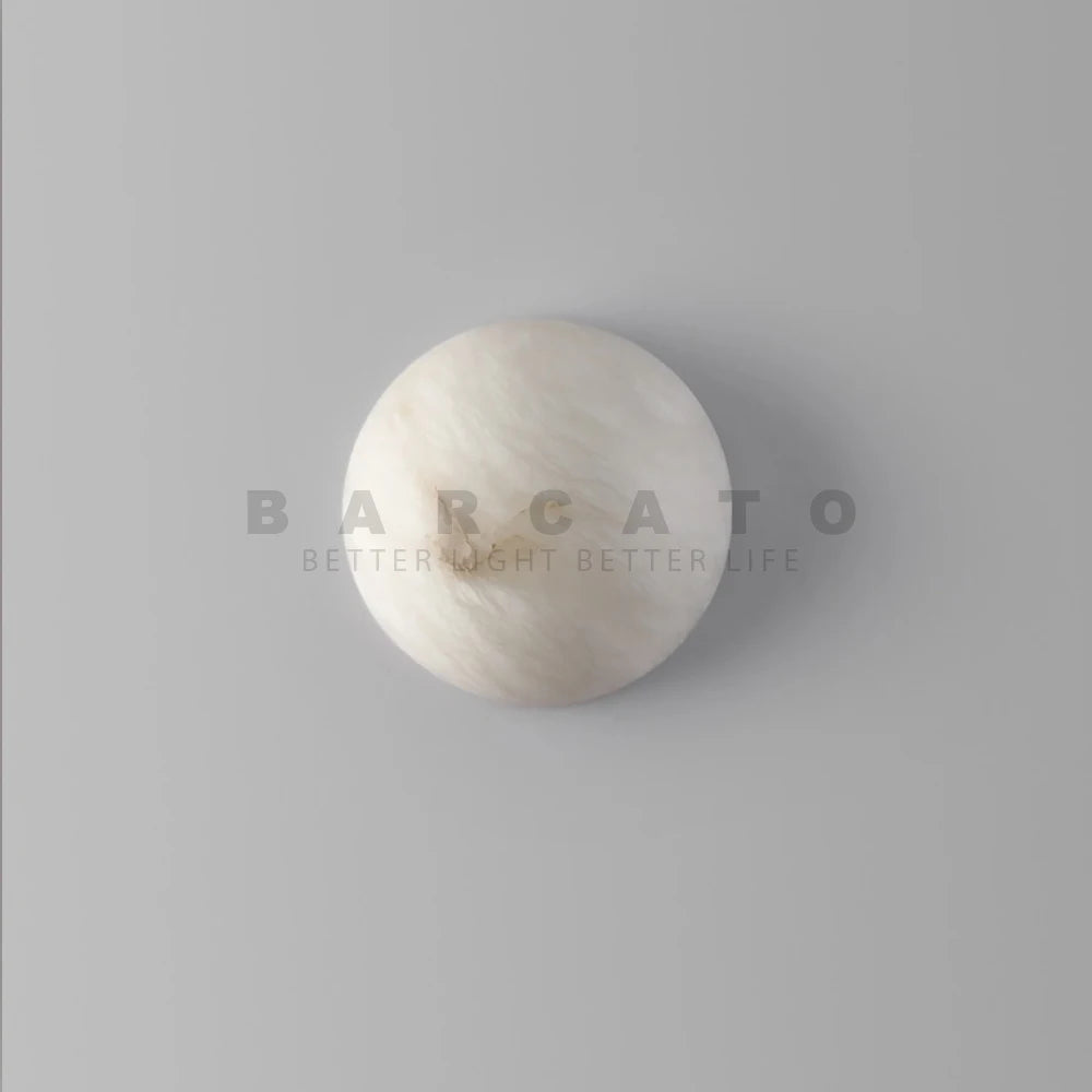 applique murale en marbre dolomite design nordique éclairage intérieur rond - vue 3 sur 6