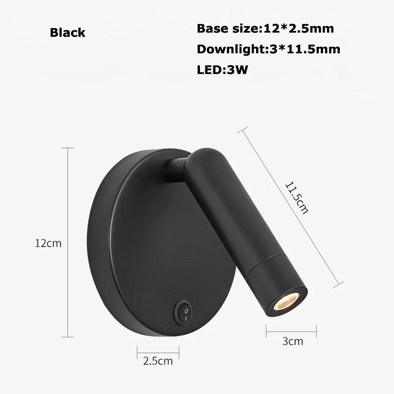 applique murale led rotative en laiton avec interrupteur usb - vue 15 sur 23