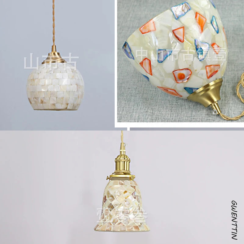 suspension méditerranéenne en coquillage pour décoration intérieure - vue 6 sur 9
