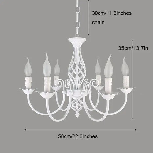Lustre au Style européen à bougies moderne LED - vue 10 sur 10