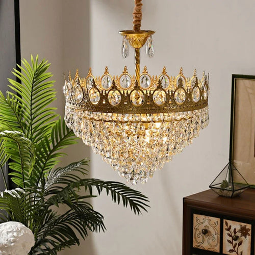 suspension dorée en cristal pour décoration intérieure élégante - vue 4 sur 7