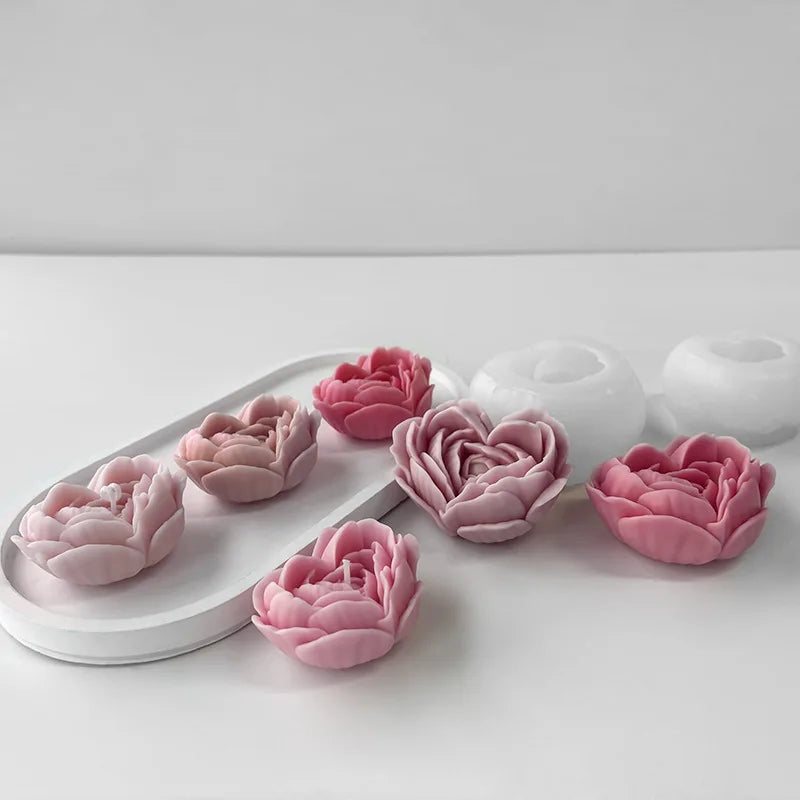 moule à fleurs d'amour en silicone pour bougies et savon DIY - vue 4 sur 9