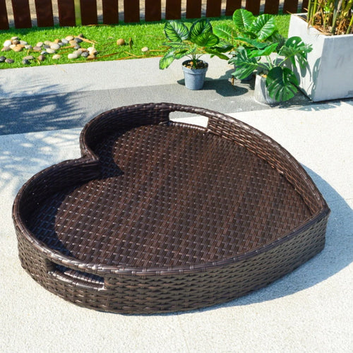 plateau en rotin nordique pour fruits et boissons de piscine - vue 7 sur 22