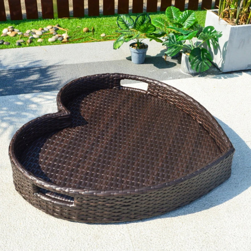plateau en rotin nordique pour fruits et boissons de piscine - vue 6 sur 22