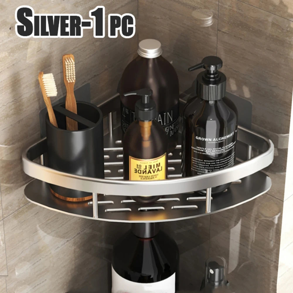 étagère d'angle murale sans perçage pour douche et serviettes - vue 16 sur 18