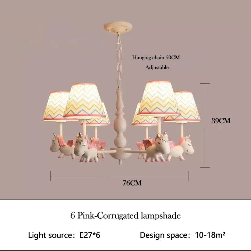 lustre enfant LED rotatif style nordique romantique et chaleureux - vue 24 sur 24