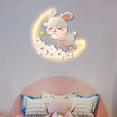 Dessin animé fraise lapin peinture décorative applique murale LED lampe filles chambre chevet atmosphère lumière enfants acrylique murale appliques